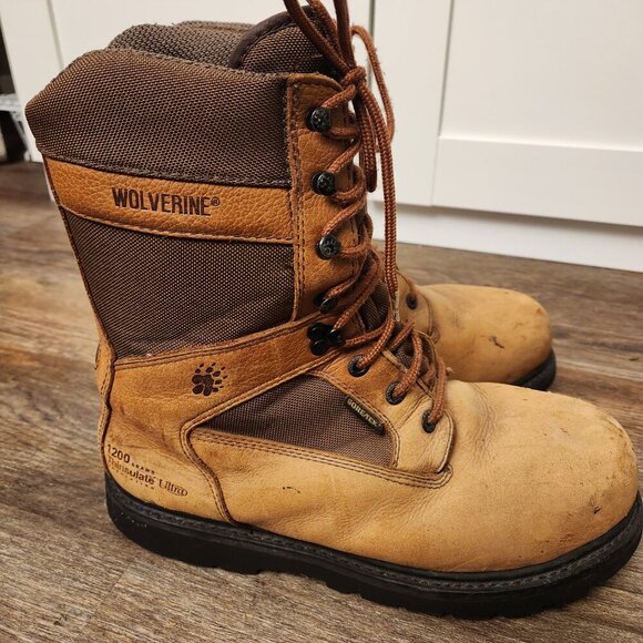 Wolverine insulated Steel Toe Leather Work boots Mens size 10EW - Picture 5 of 9